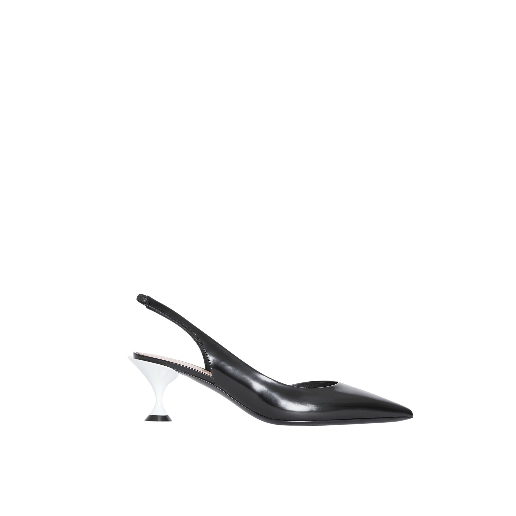 Escarpins en cuir à talon ouvert - Black