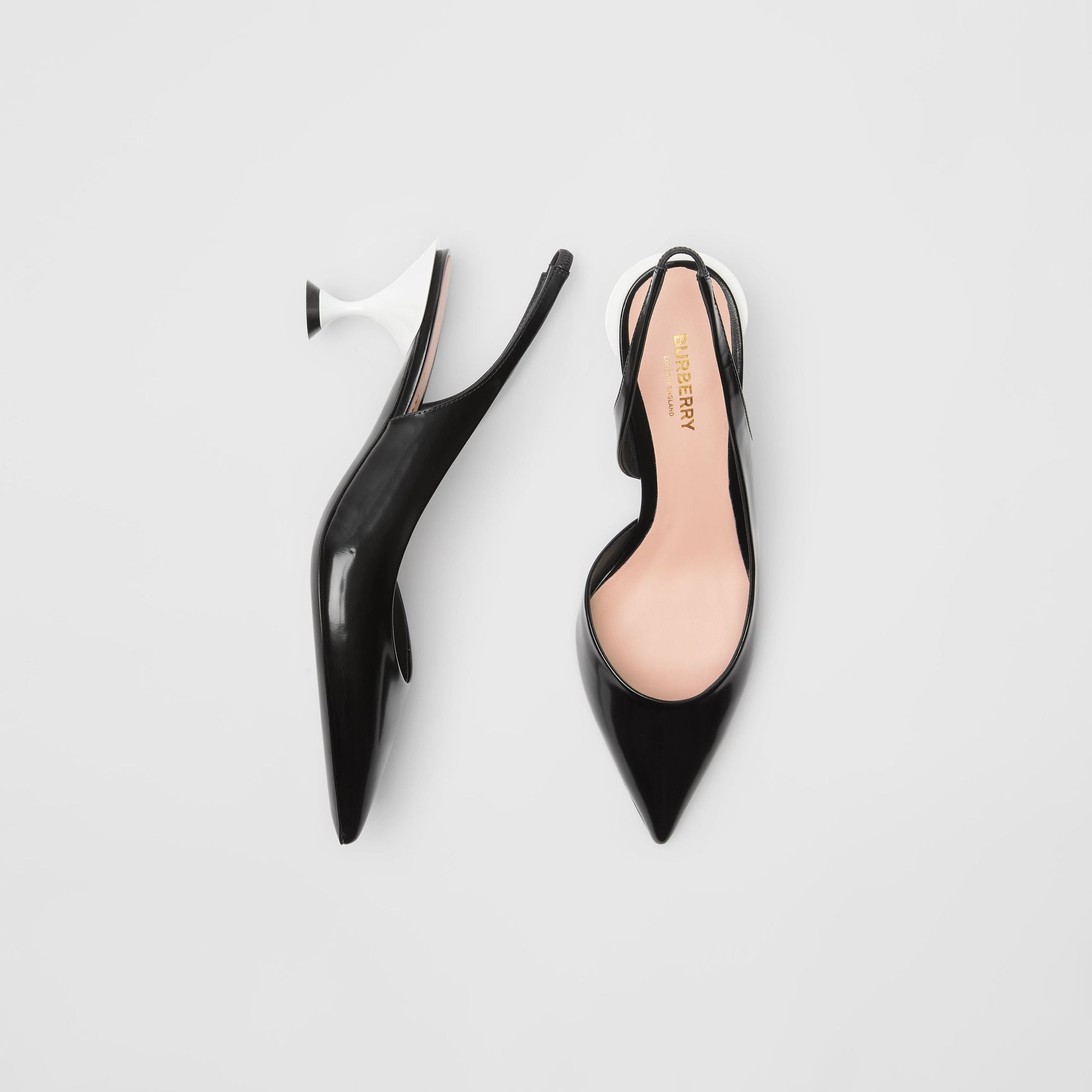 Escarpins en cuir à talon ouvert - Black