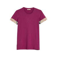 T-shirt en coton stretch à motif check - Magenta Pink