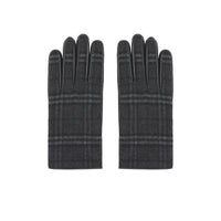 Gants à motif Check en laine - Charcoal