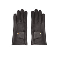 Gants en cuir doublé en cachemire - Black