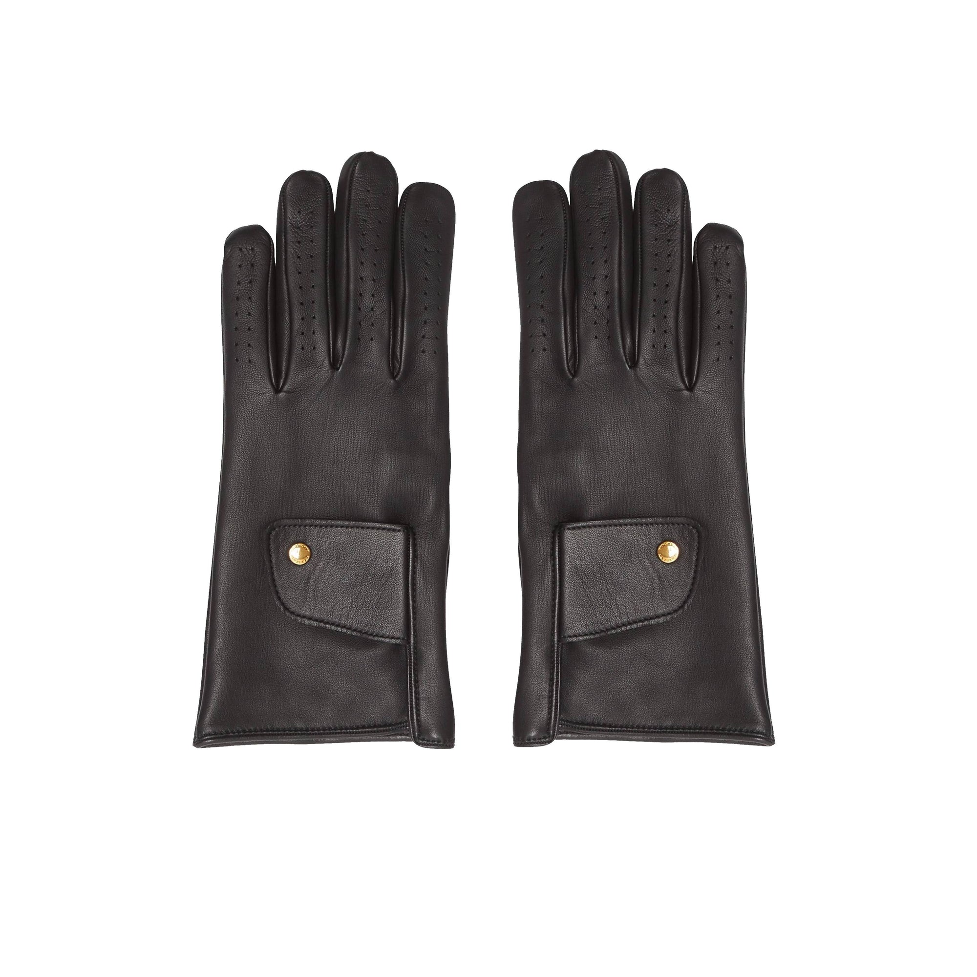 Gants en cuir doublé en cachemire - Black
