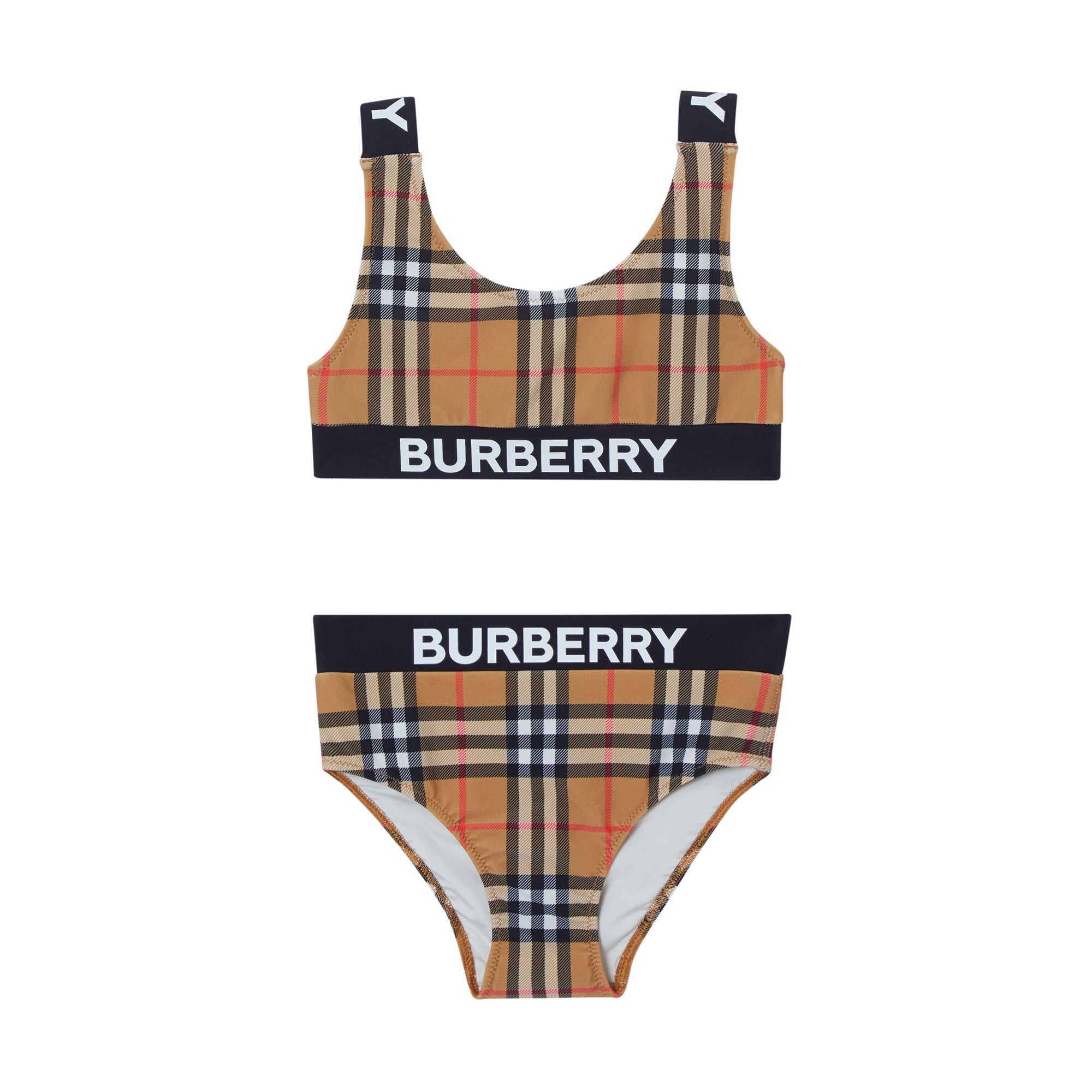 Bikini Vintage Check avec logos - Antique Yellow Check