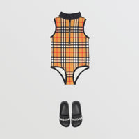 Maillot de bain une pièce à motif Vintage check - Antique Yellow Check