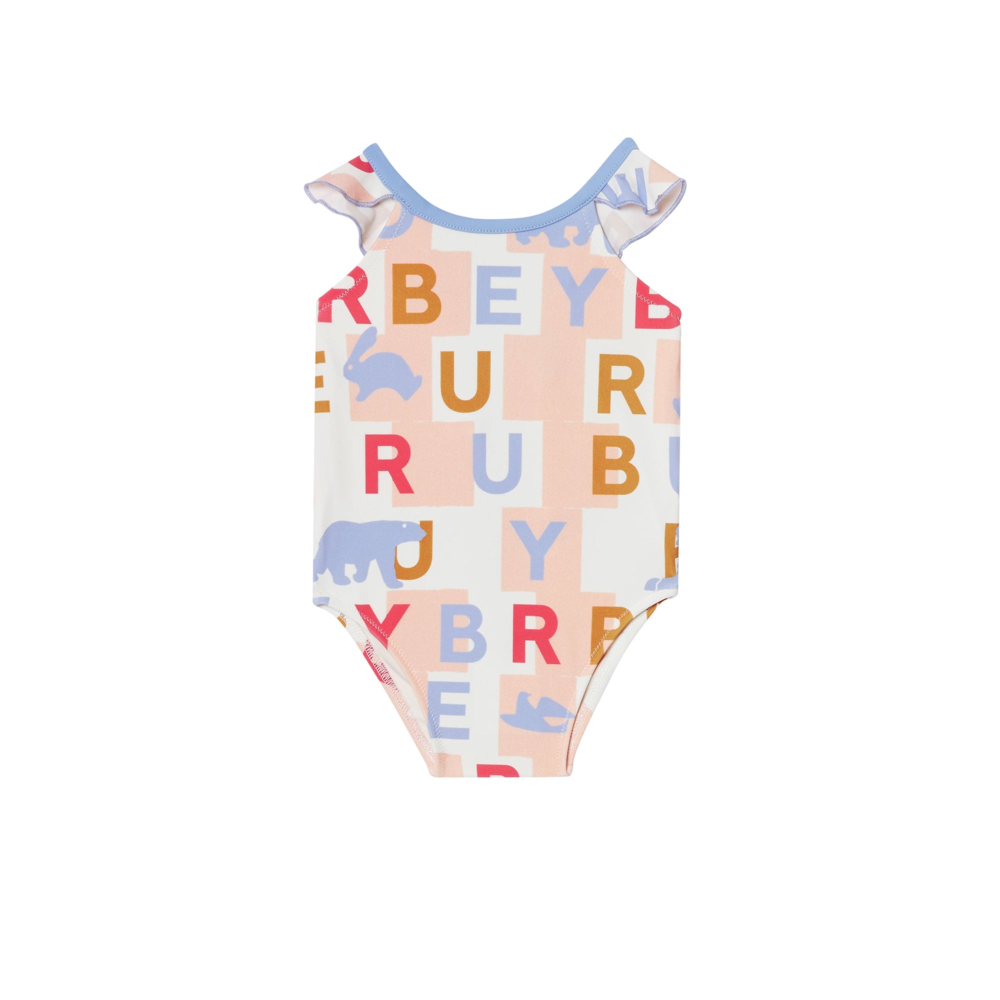 Maillot de bain à logo avec volants - Pale Rose