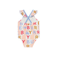 Maillot de bain à logo avec volants - Pale Rose