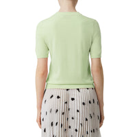 Top en cachemire à motif monogramme - Pistachio