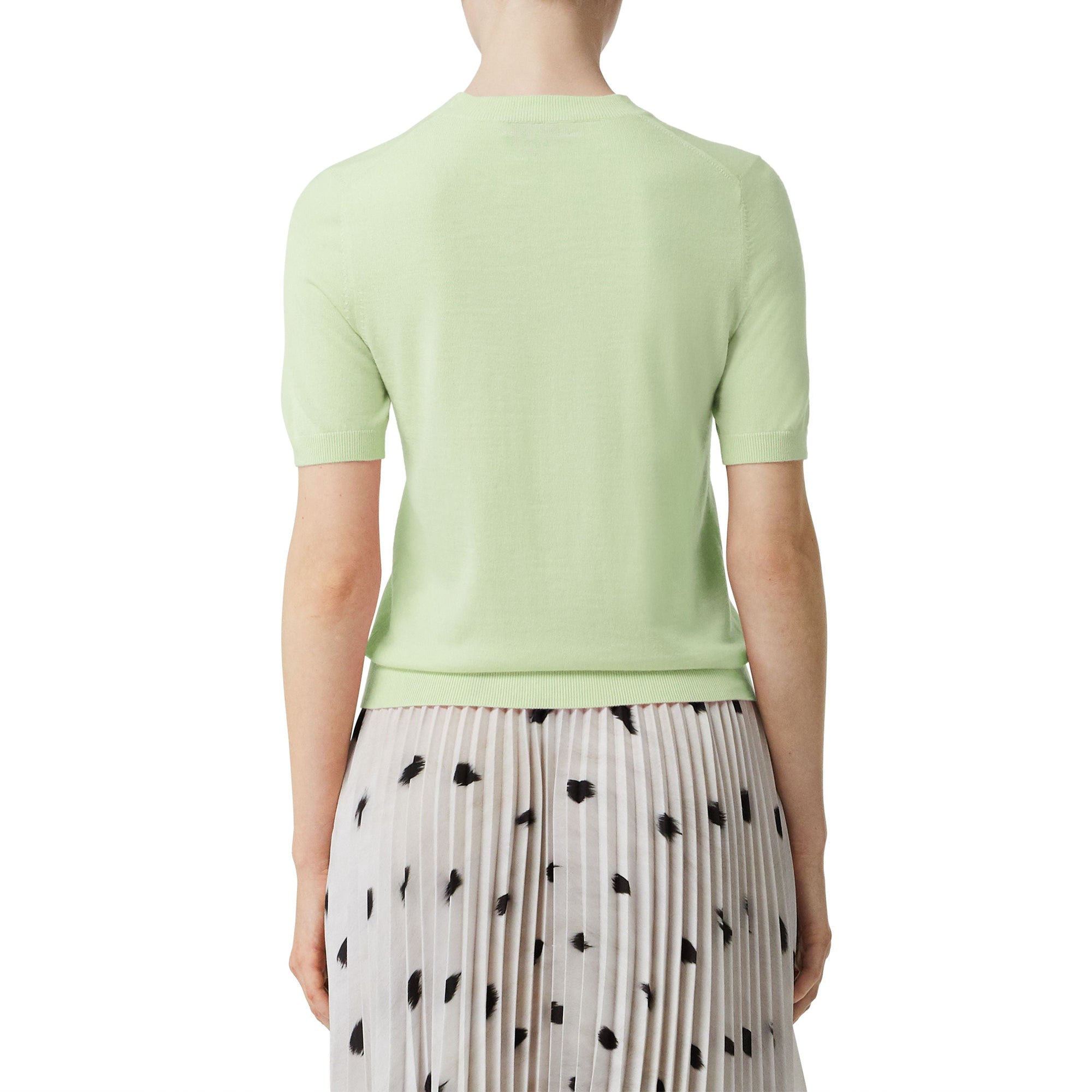 Top en cachemire à motif monogramme - Pistachio