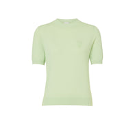 Top en cachemire à motif monogramme - Pistachio