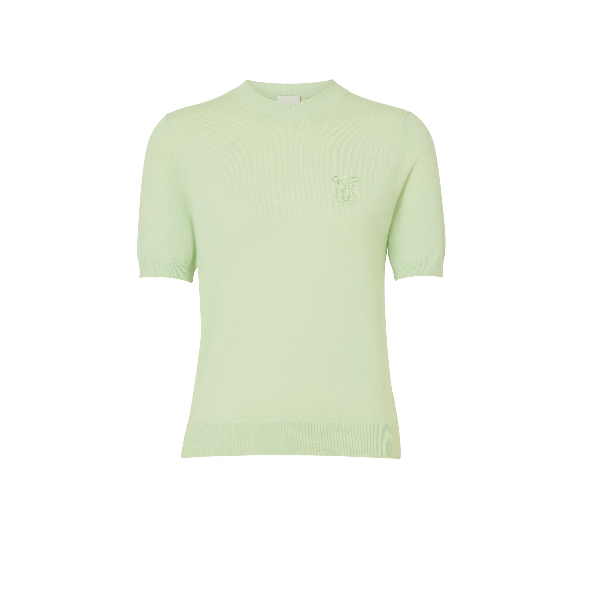 Top en cachemire à motif monogramme - Pistachio