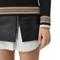 Pull en laine mérinos à rayures iconiques - Black