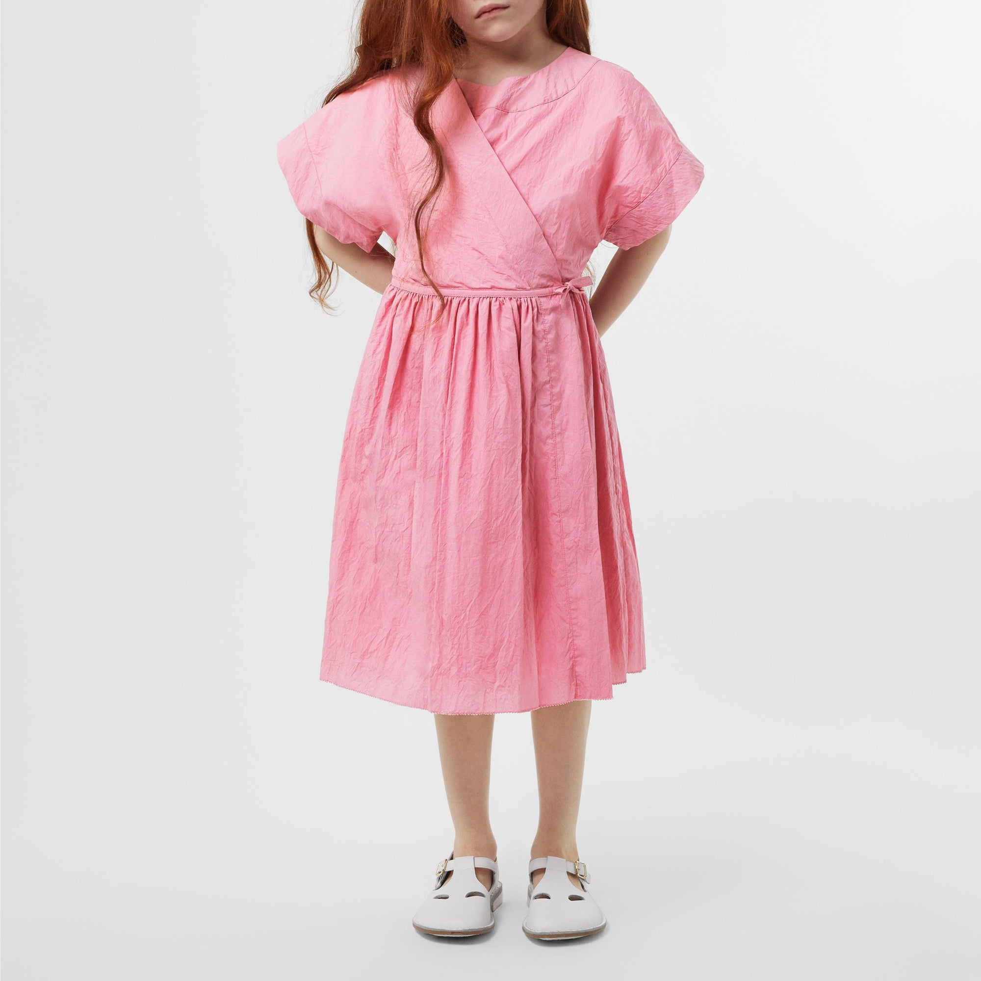 Robe portefeuille en coton mélangé - Bright Rose
