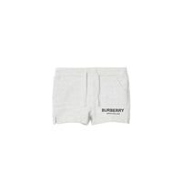 Short à cordon de serrage en coton avec logo - White Melange