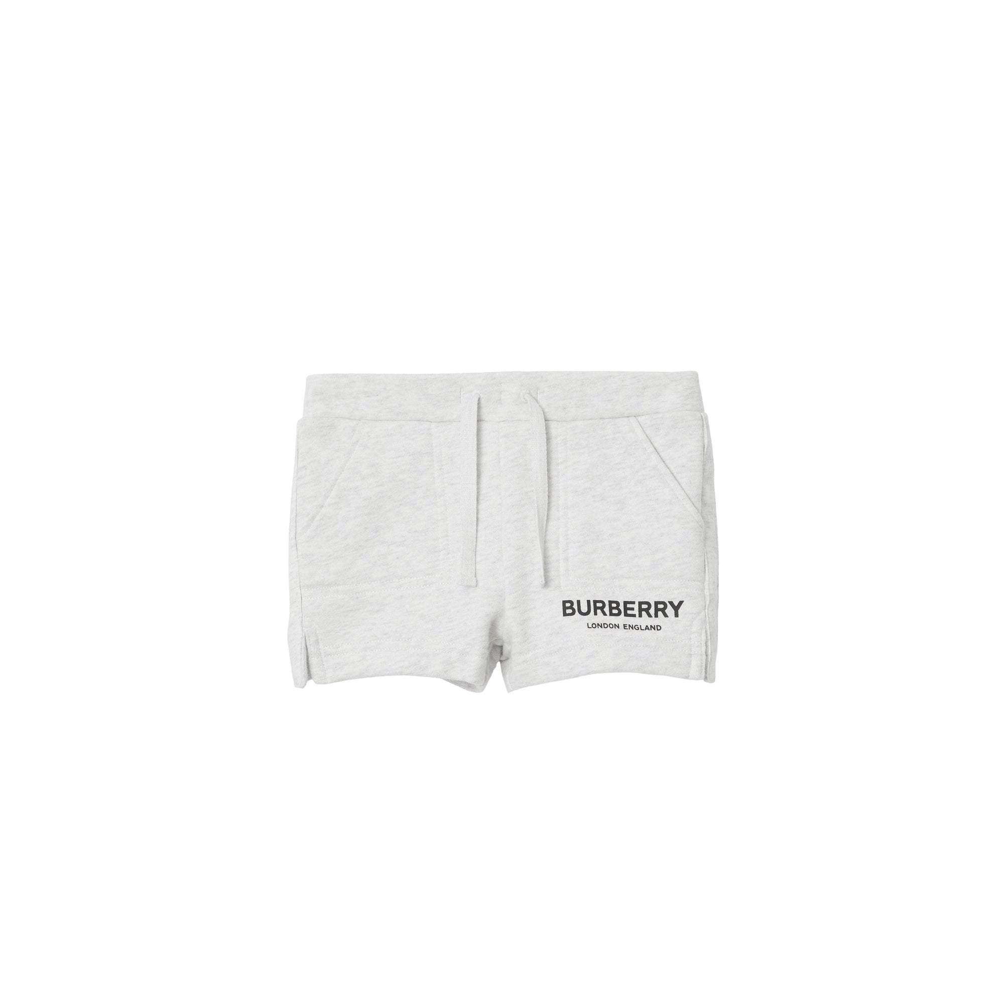 Short à cordon de serrage en coton avec logo - White Melange