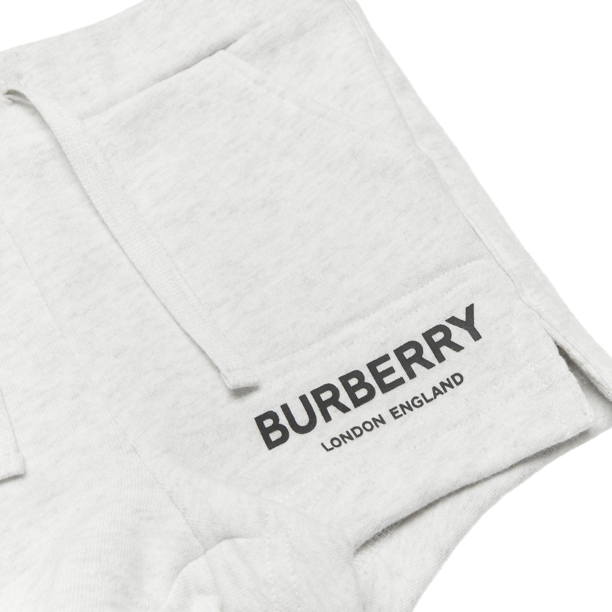 Short à cordon de serrage en coton avec logo - White Melange