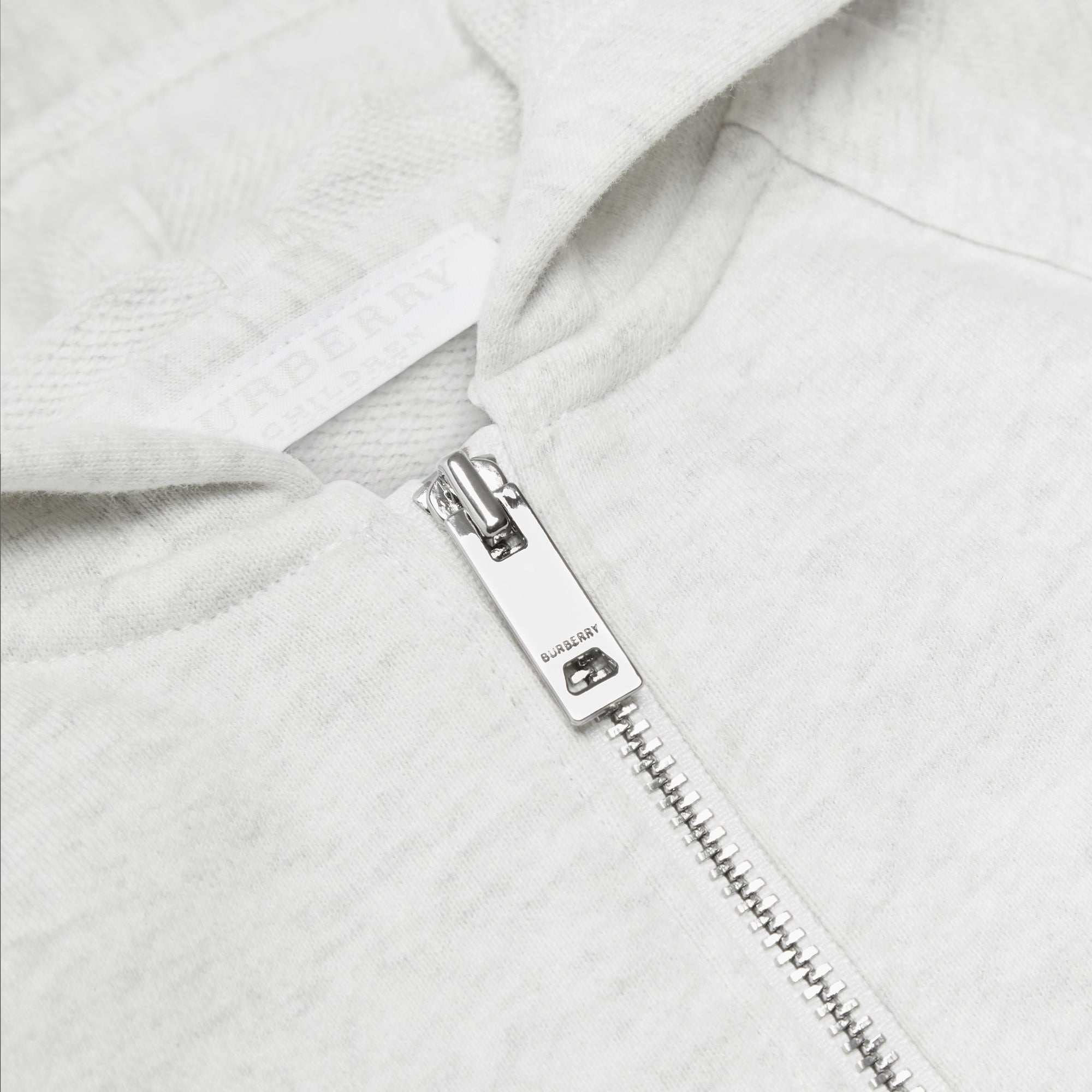 Veste à capuche en coton avec logo imprimé - White Melange