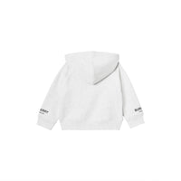 Veste à capuche en coton avec logo imprimé - White Melange