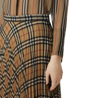 Jupe plissée en mousseline Vintage Check - Archive Beige Check