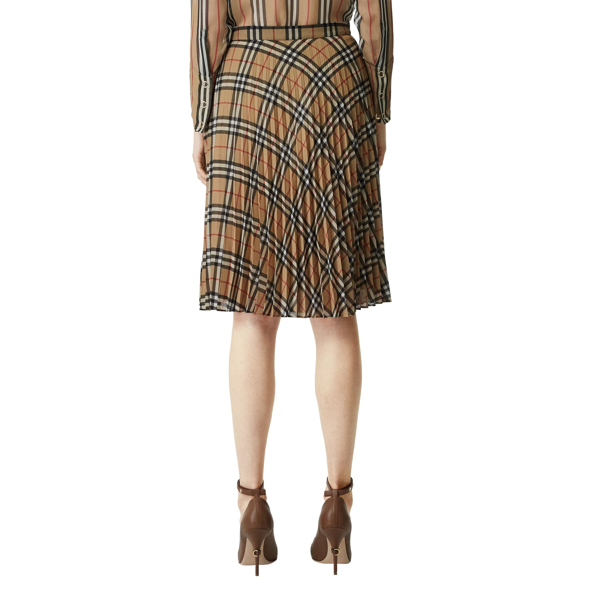 Jupe plissée en mousseline Vintage Check - Archive Beige Check