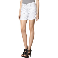 Short taille basse en denim - White