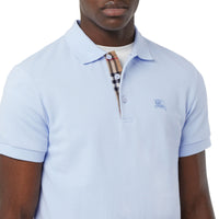 Polo en coton à motif check - Baby Blue