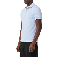 Polo en coton à motif check - Baby Blue