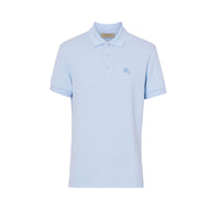 Polo en coton à motif check - Baby Blue