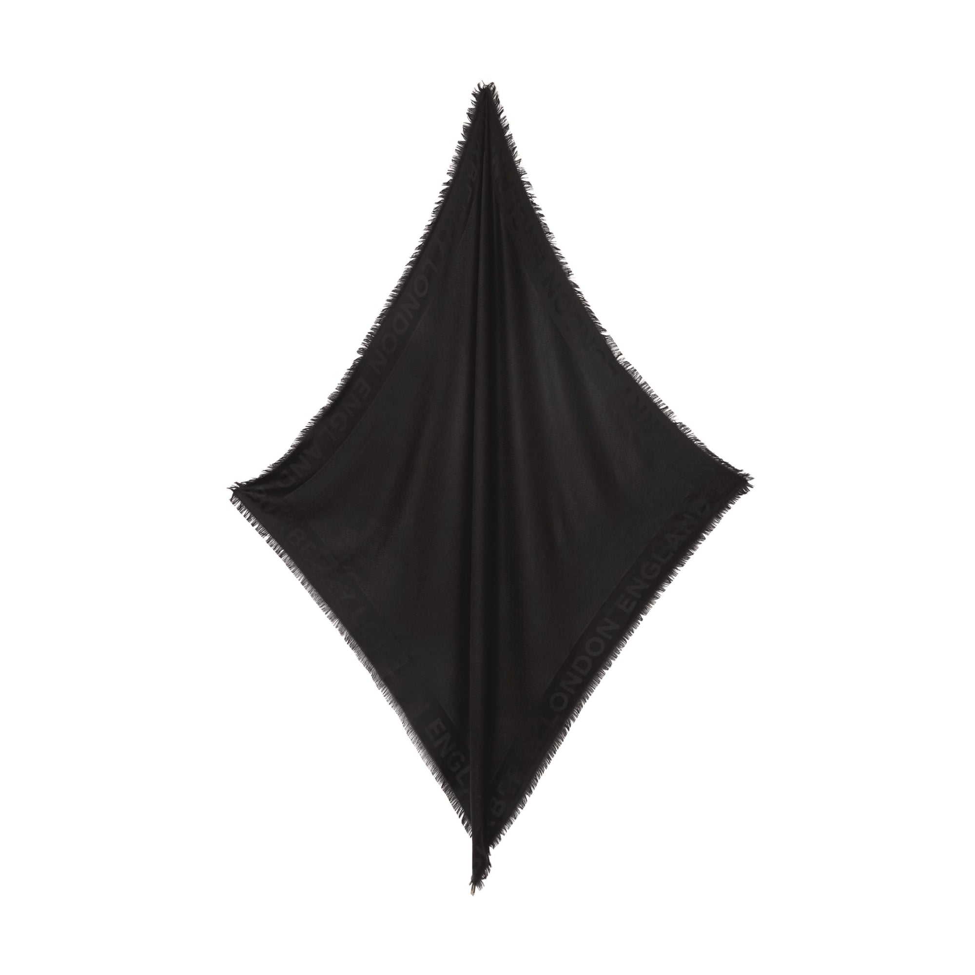 Grand carré en jacquard de soie et laine - Black