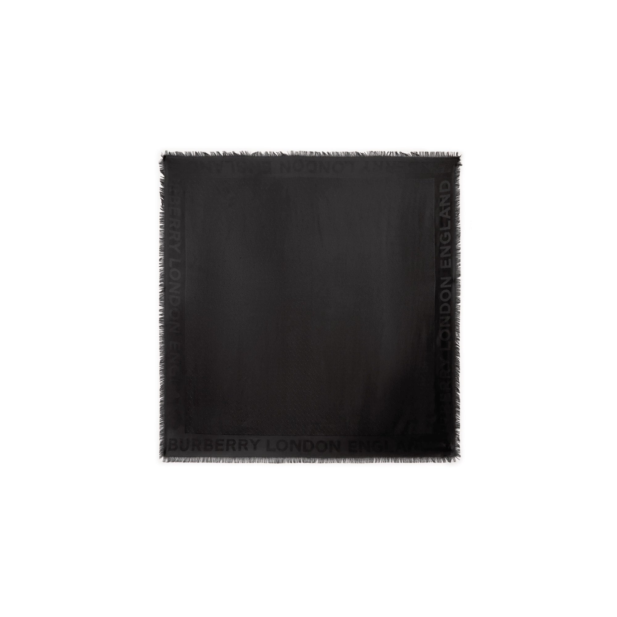 Grand carré en jacquard de soie et laine - Black