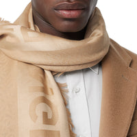 Grand carré en jacquard de soie et laine - Honey