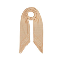 Grand carré en jacquard de soie et laine - Honey