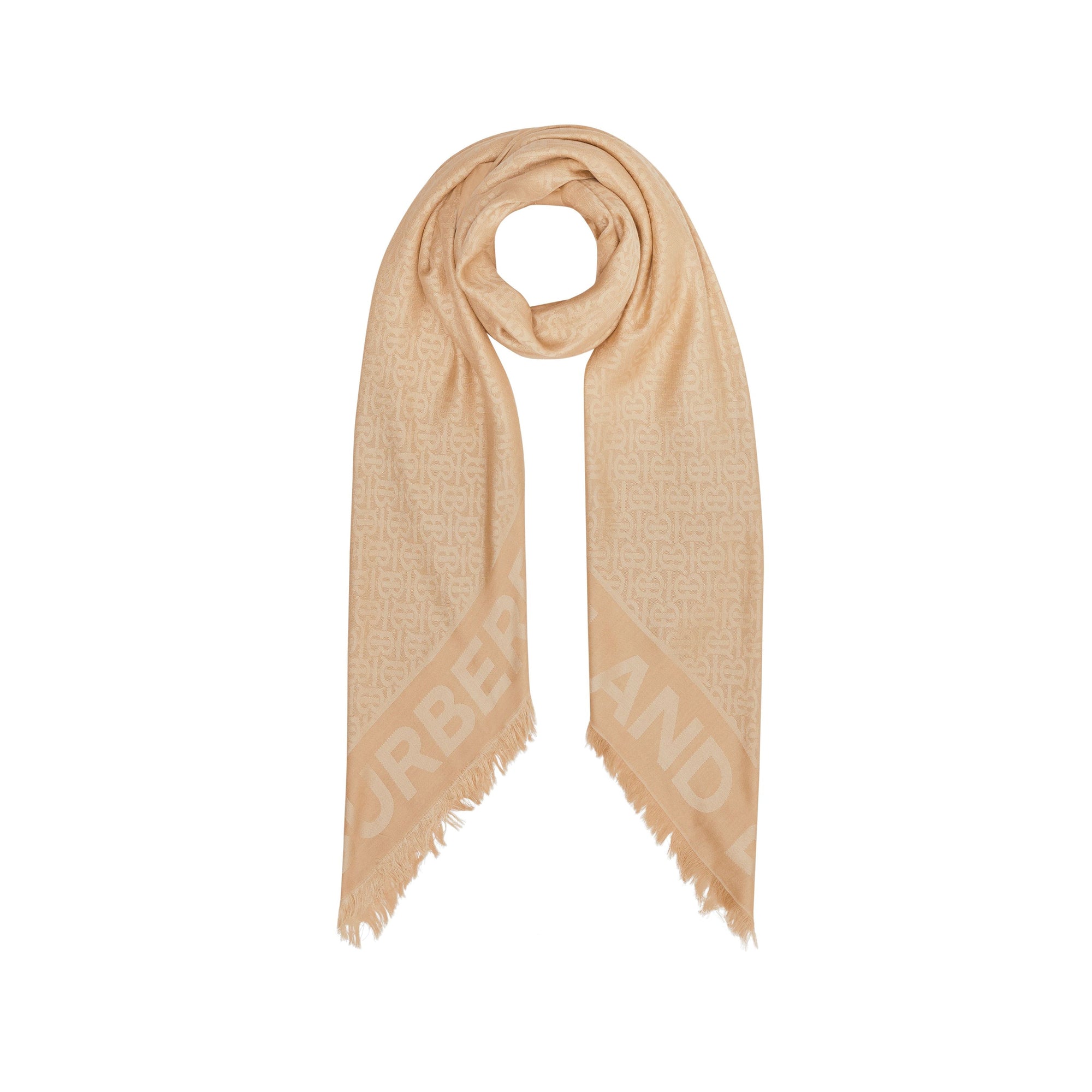 Grand carré en jacquard de soie et laine - Honey