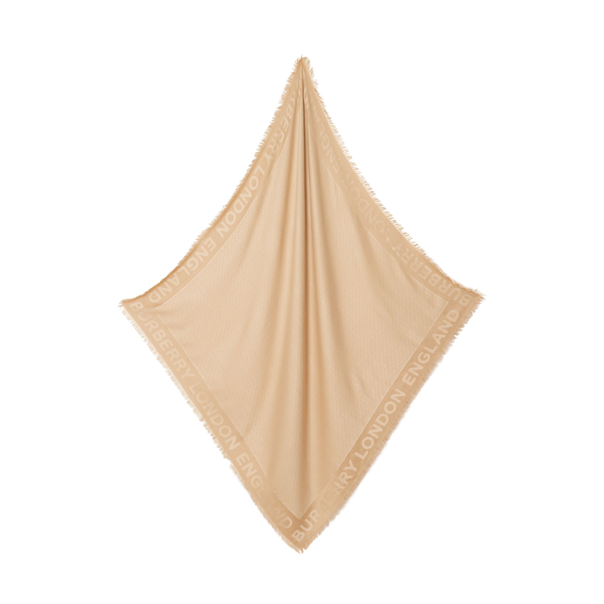 Grand carré en jacquard de soie et laine - Honey