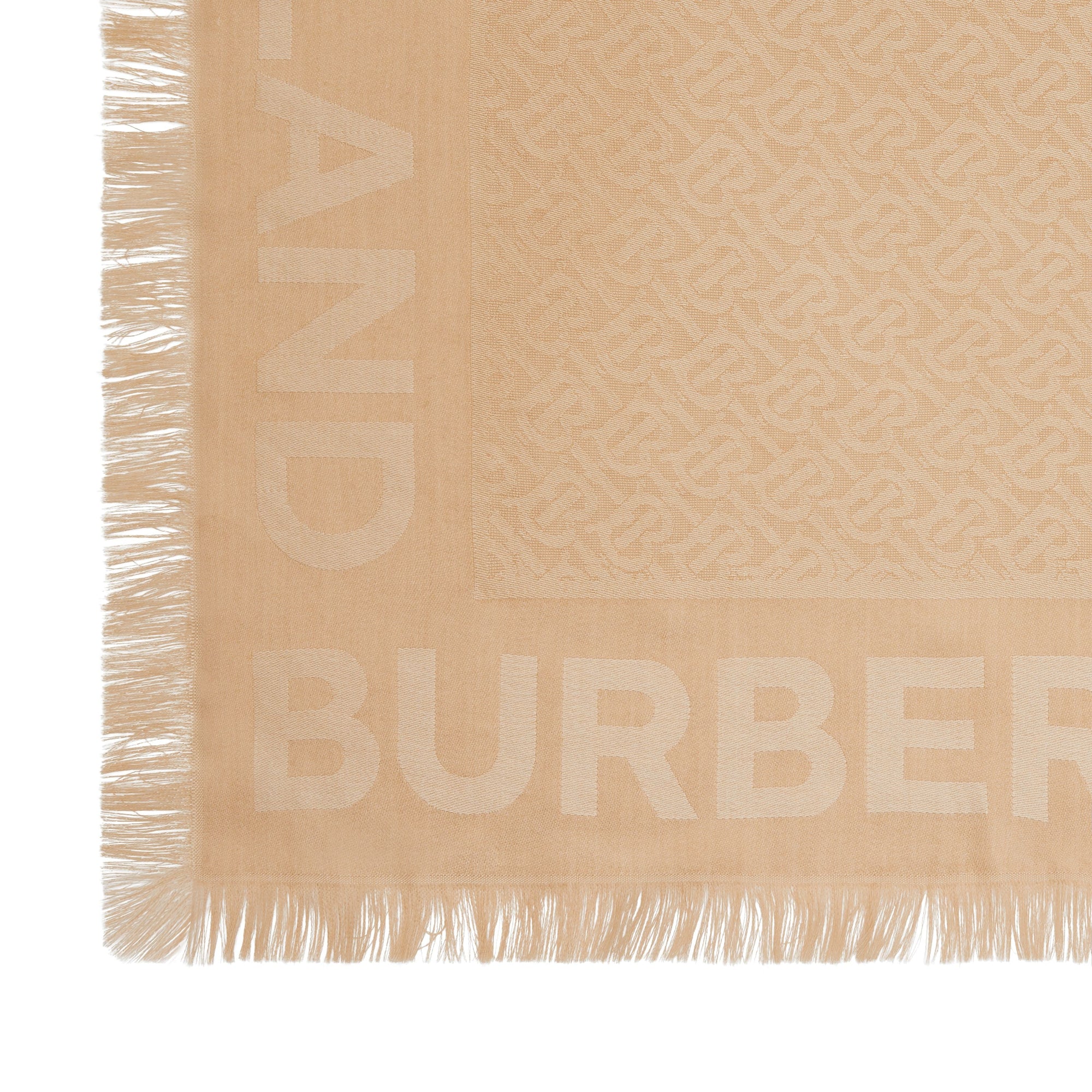 Grand carré en jacquard de soie et laine - Honey