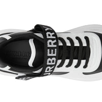 Sneakers en cuir à logo - Black & Optic White