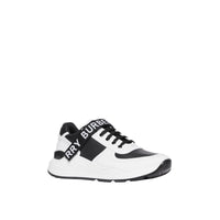 Sneakers en cuir à logo - Black & Optic White