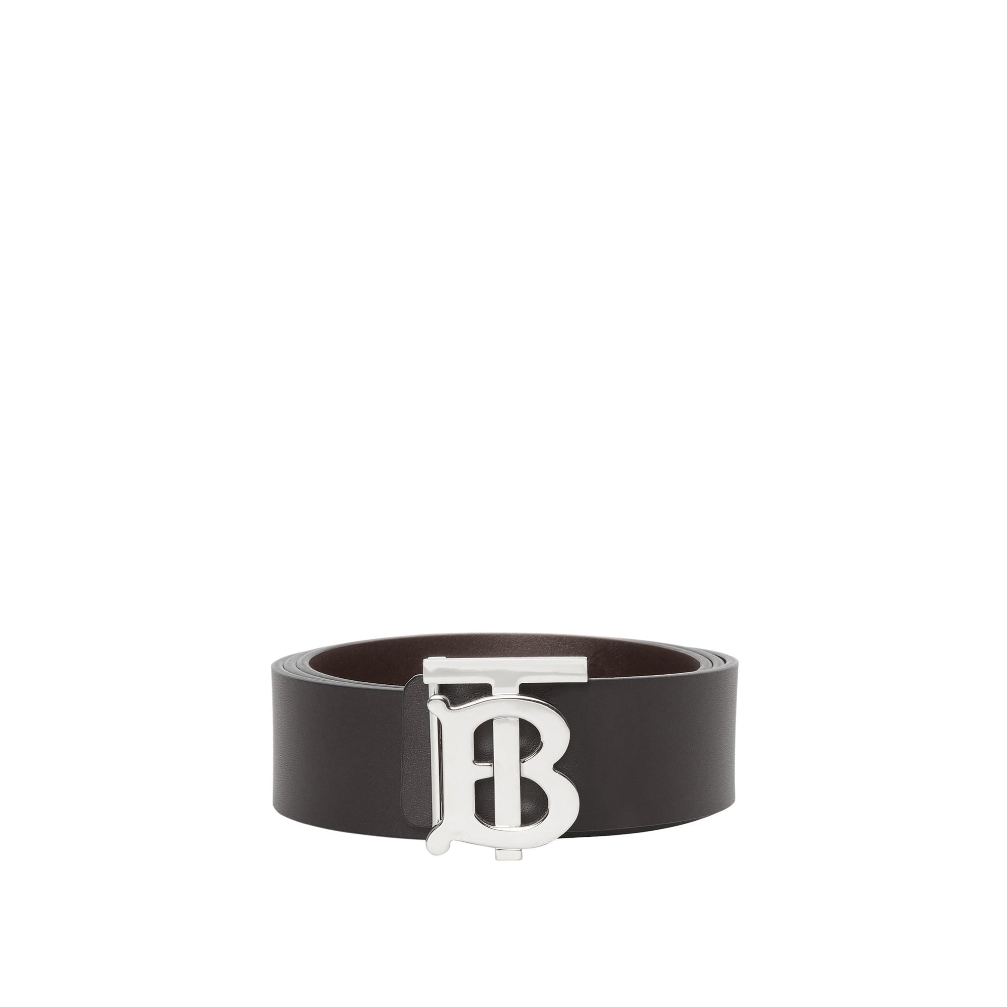 Ceinture large réversible en cuir - Black & Brown