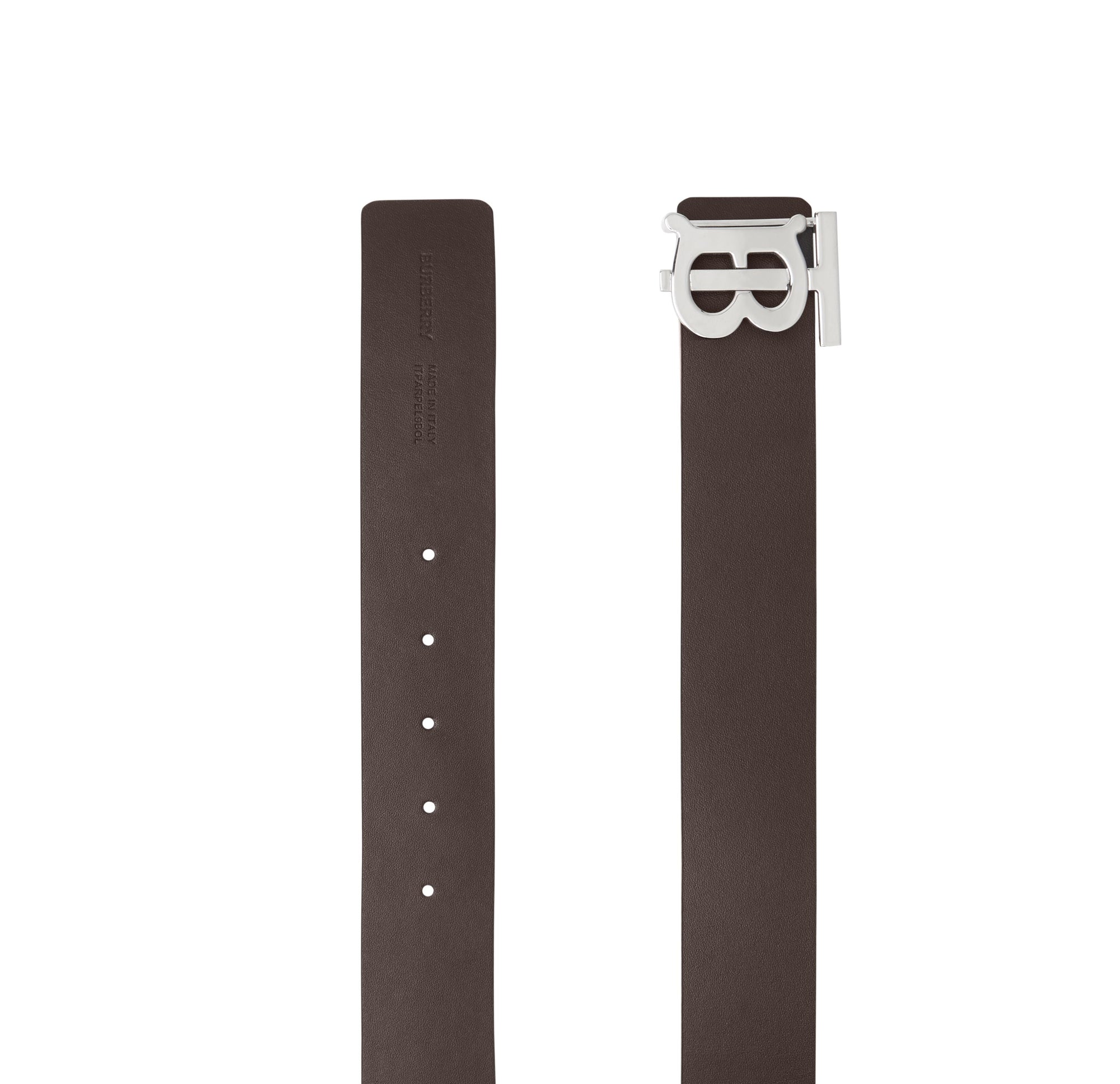 Ceinture large réversible en cuir - Black & Brown