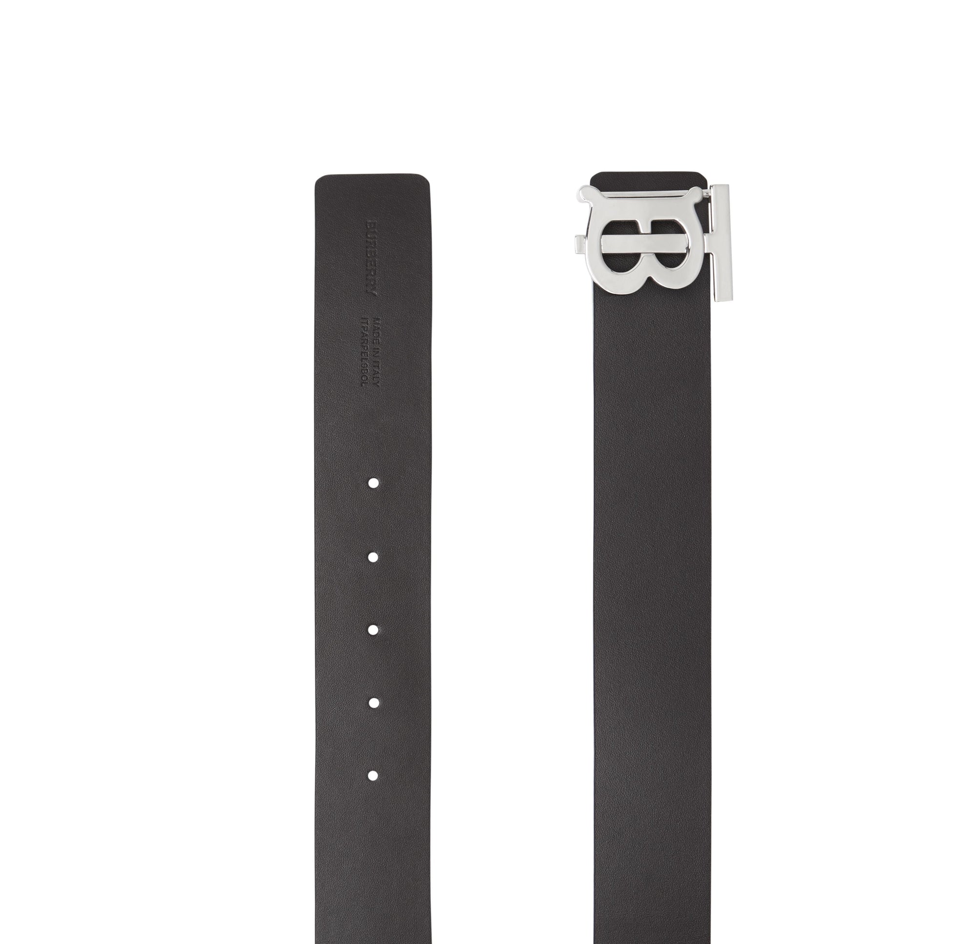Ceinture large réversible en cuir - Black & Brown