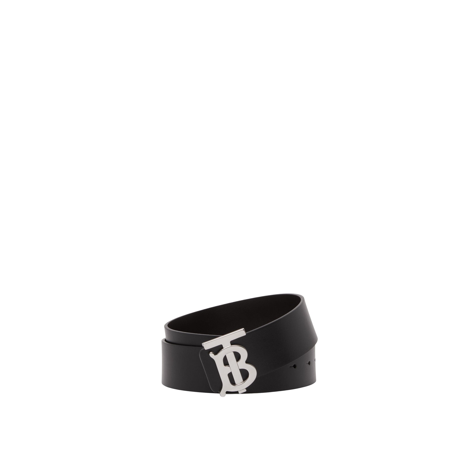 Ceinture large réversible en cuir - Black & Brown