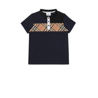 Polo pour enfant en coton Vintage Check - Navy