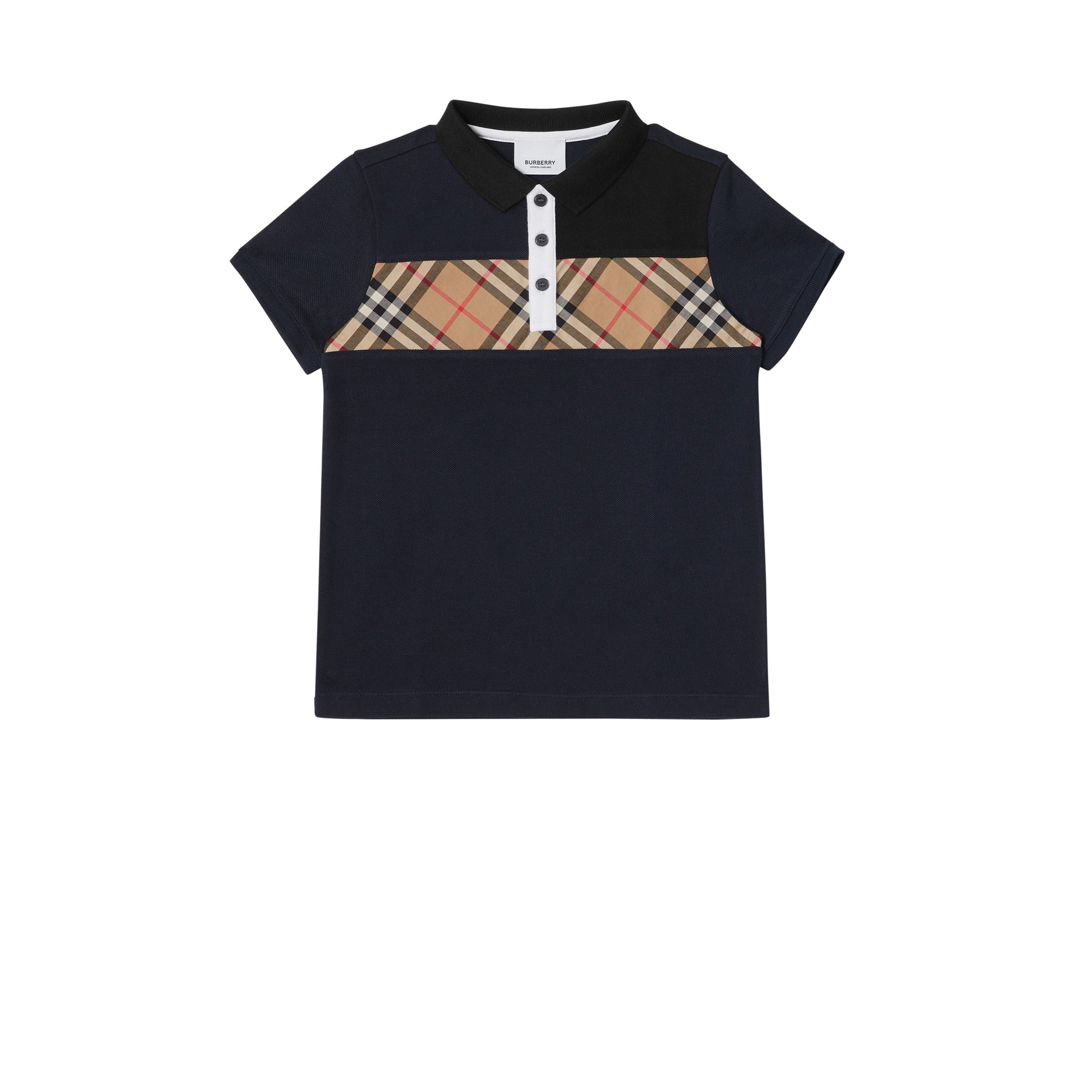 Polo pour enfant en coton Vintage Check - Navy