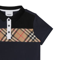 Polo pour enfant en coton Vintage Check - Navy