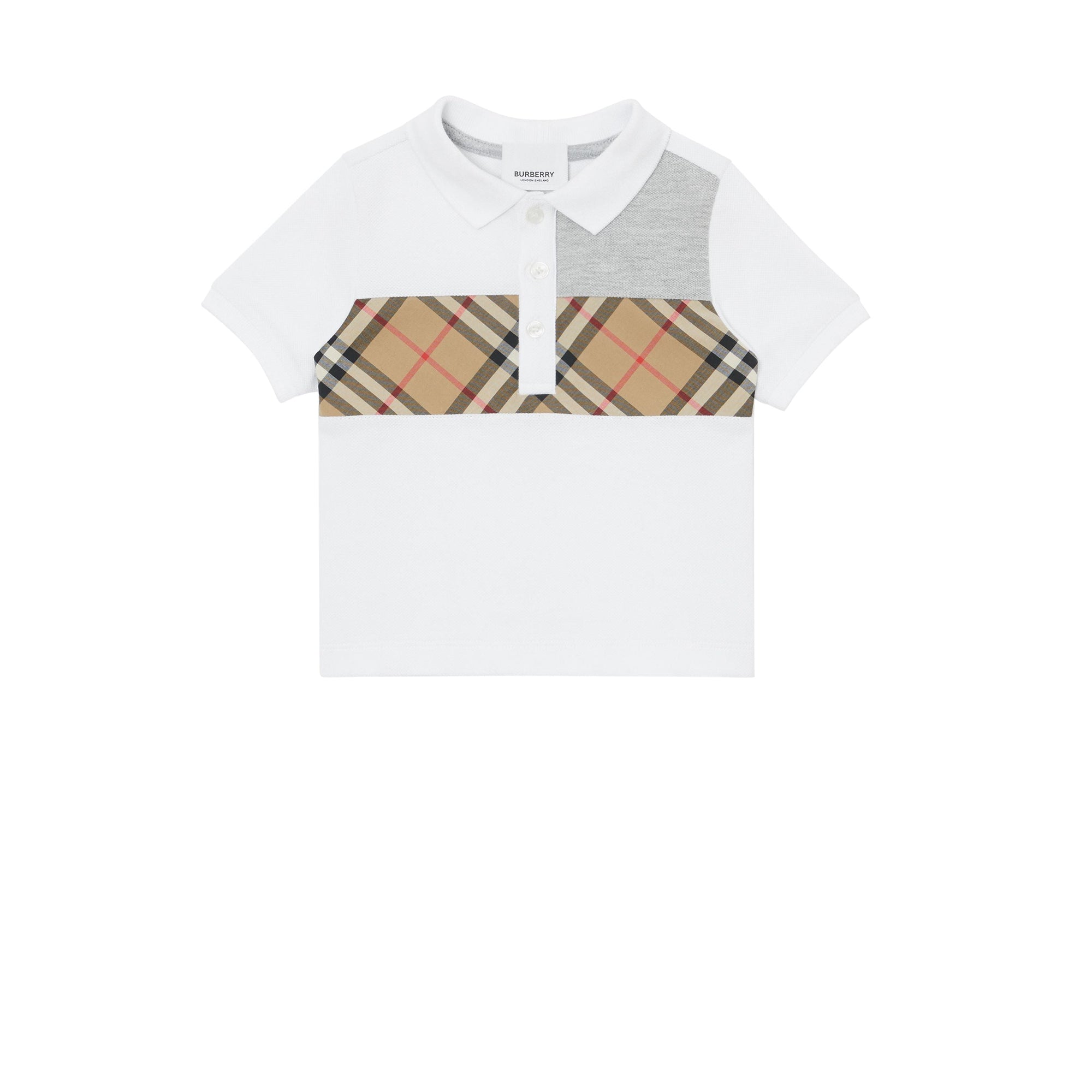 Polo pour bébé en coton Vintage Check - White