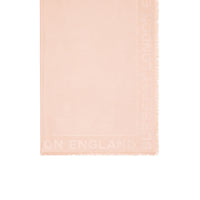 Grand carré de soie et laine en jacquard - Rose Beige