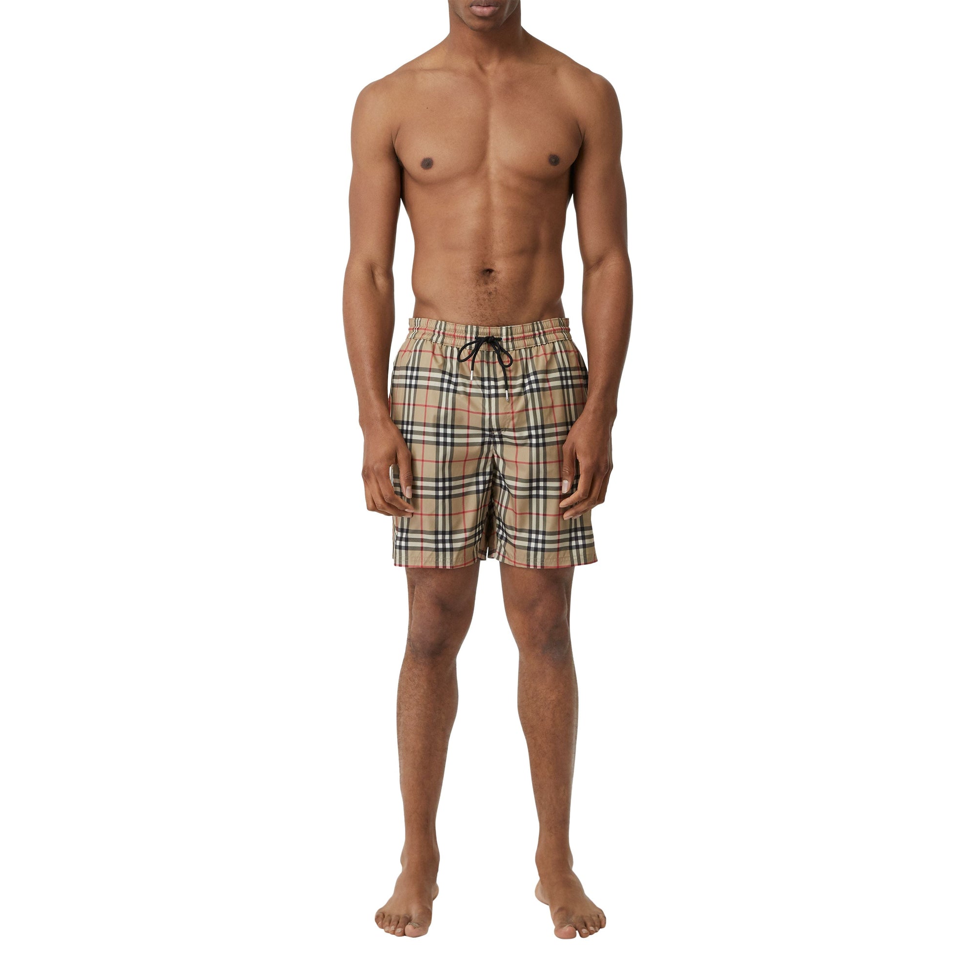Short de bain Vintage Check avec cordon de serrage - Archive Beige Check