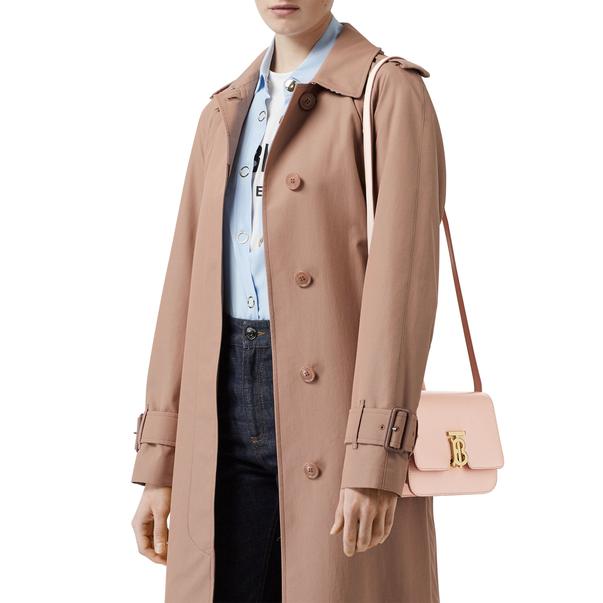 Petit sac TB en cuir - Rose Beige