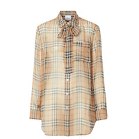 Chemise à col lavallière en soie Vintage Check - Archive Beige Check