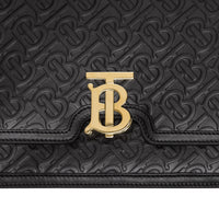 Sac TB moyen en cuir Monogram - Black