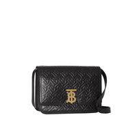 Sac TB moyen en cuir Monogram - Black